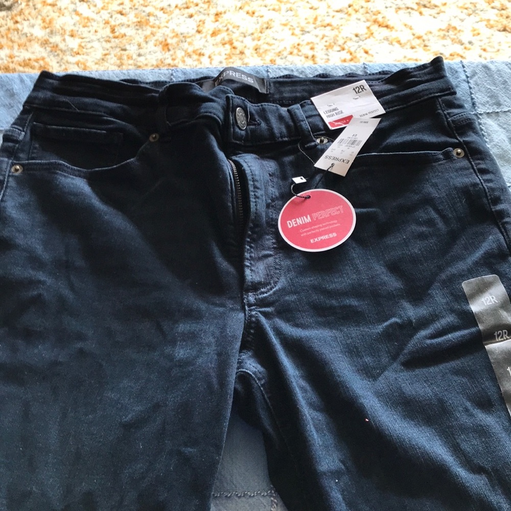 Denim leggings high rise